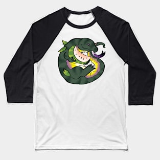 Non-Binary Watermelon Komodo Dragon Baseball T-Shirt